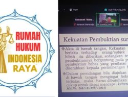 Di Hadiri Peserta Se-Indonesia, Rumah Hukum Indonesia Raya Gelar Seminar  Kuliah Umum Agraria Dan Pertanahan