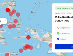 Gempa Di Provinsi Gorontalo M 6,0 SR Merambat Sampai Ke Tiga Provinsi